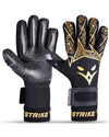 Eagle Strike Goallie Gloves – Negative Cut, German Contact Grip Latex - Golden