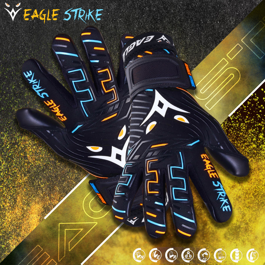 Eagle Strike Soccer Goalkeeper Gloves Supersoft 1.0 Excellent Grip Black