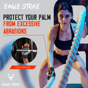 Eagle Strike 2024 Lightweight Padded Workout Gloves – Full Protection with Wrist Support Strap, Silicone Grip Palm – Breathable Gym Gloves for Men & Women