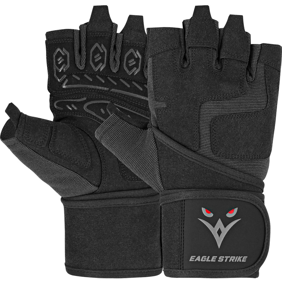 Eagle Strike 2024 Design Workout Gloves – Full Protection with Wrist Support Strap, Extra Silicone Grip Palm – Gym Gloves for Men & Women