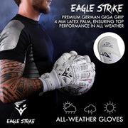 Soccer Goalkeeper Gloves Giga Grip V1.0 Fingers protection All Black