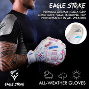 Soccer Goalkeeper Gloves Giga Grip V1.0 Fingers protection All Black