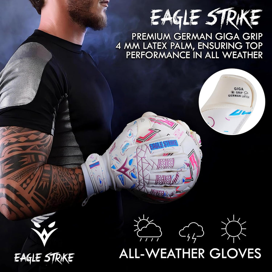 Soccer Goalkeeper Gloves Giga Grip V1.0 Fingers protection All Black