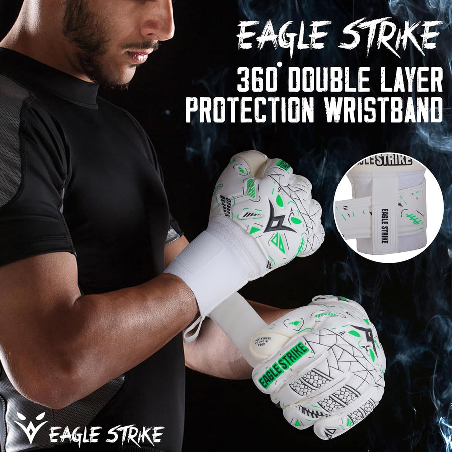 Soccer Goalkeeper Gloves Giga Grip V1.0 Fingers protection All Black