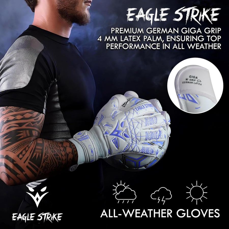 Soccer Goalkeeper Gloves Giga Grip V1.0 Fingers protection All Black