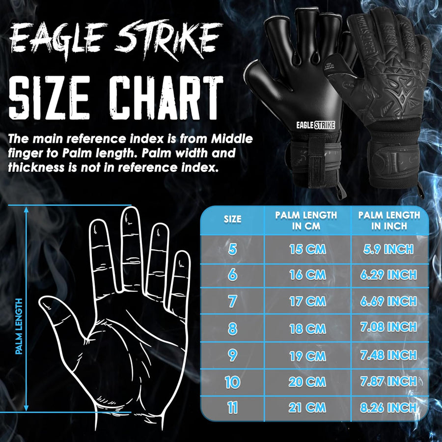 Soccer Goalkeeper Gloves Giga Grip V1.0 Fingers protection All Black