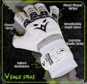 Eagle Strike Goalkeeper Gloves - Professional Goalie glove & Training Grip with Removable Finger Protection