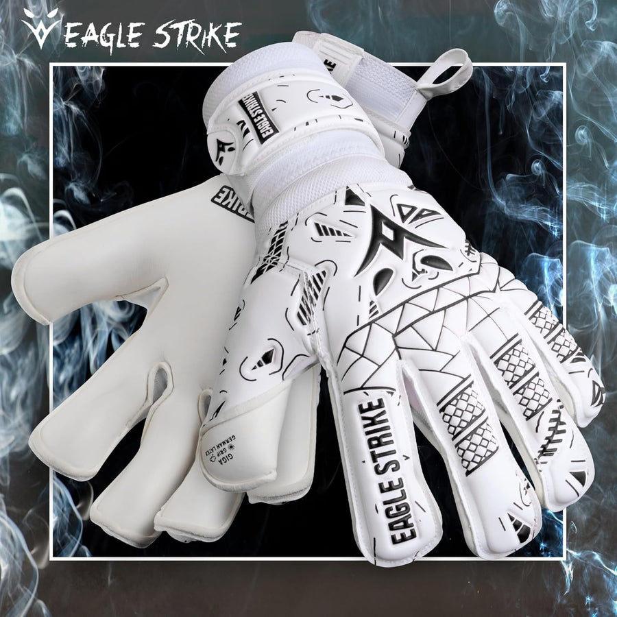 Soccer Goalkeeper Gloves Giga Grip V1.0 Fingers protection All Black