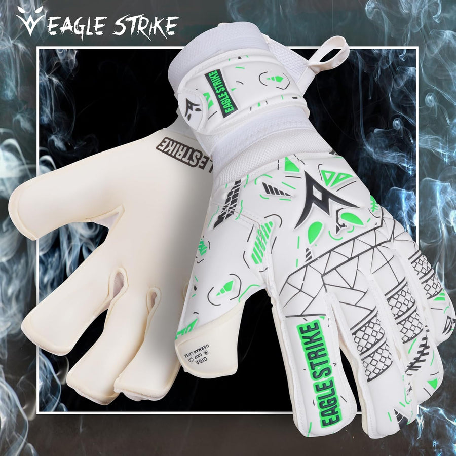 Soccer Goalkeeper Gloves Giga Grip V1.0 Fingers protection All Black