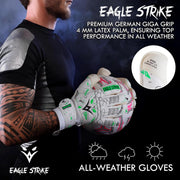 Soccer Goalkeeper Gloves Giga Grip V1.0 Fingers protection All Black