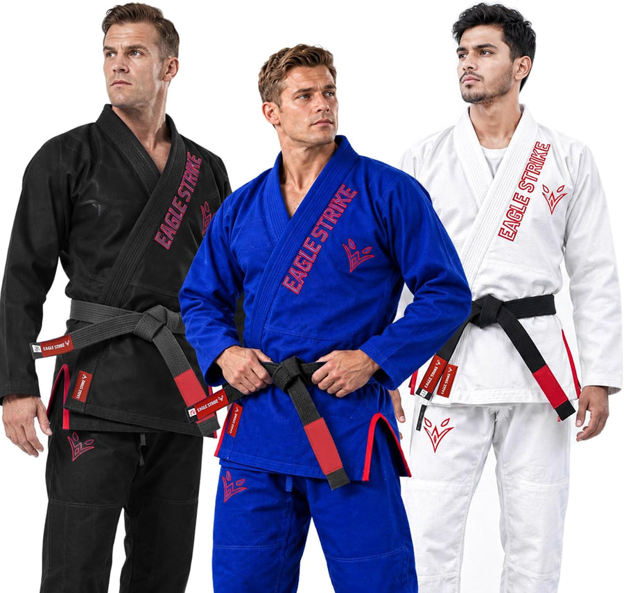Eagle Strike Premium BJJ Gi Black – Black, Blue and White colours