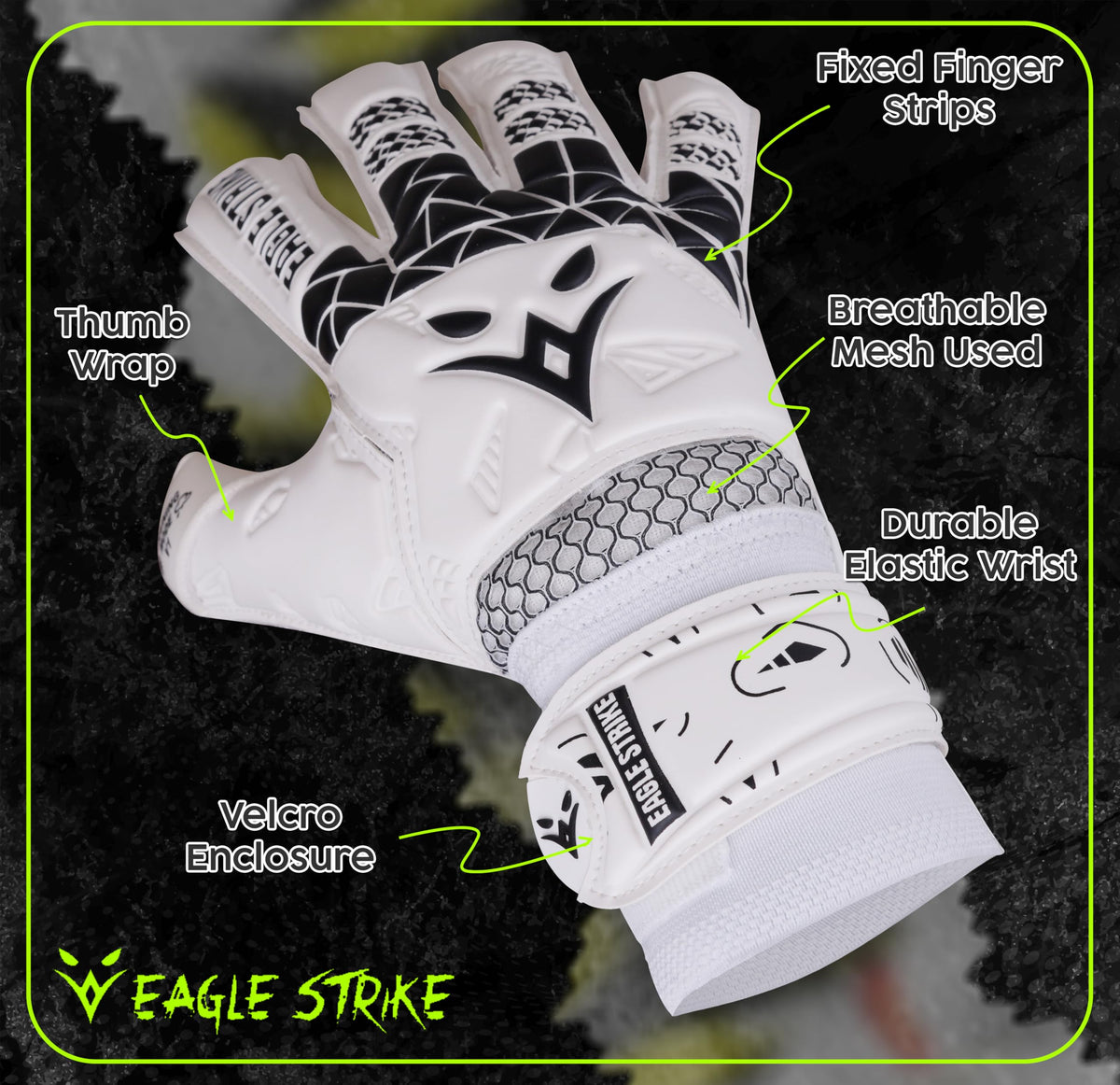 Eagle Strike Pro Goalkeeper Gloves - Ghost White