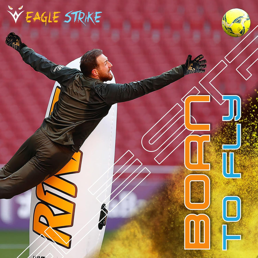 Eagle Strike Wet & Dry Goalkeeper Gloves Black & Golden – image 6