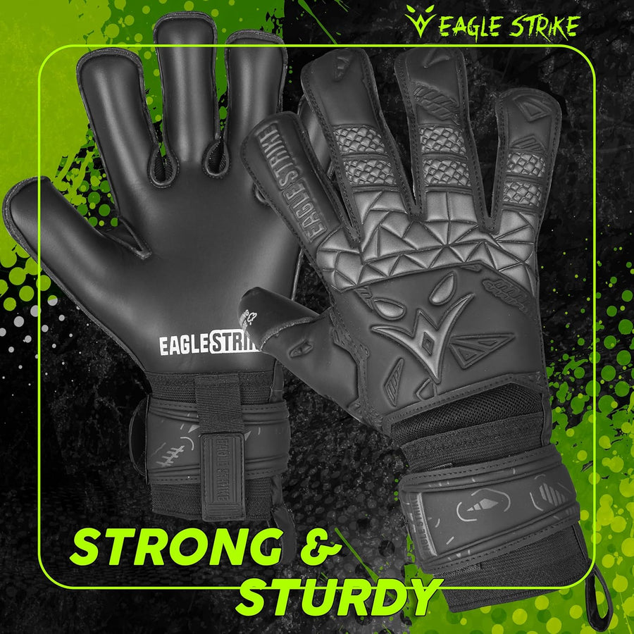 Eagle Strike Goalkeeper Gloves - Professional Goalie glove & Training Grip with Removable Finger Protection