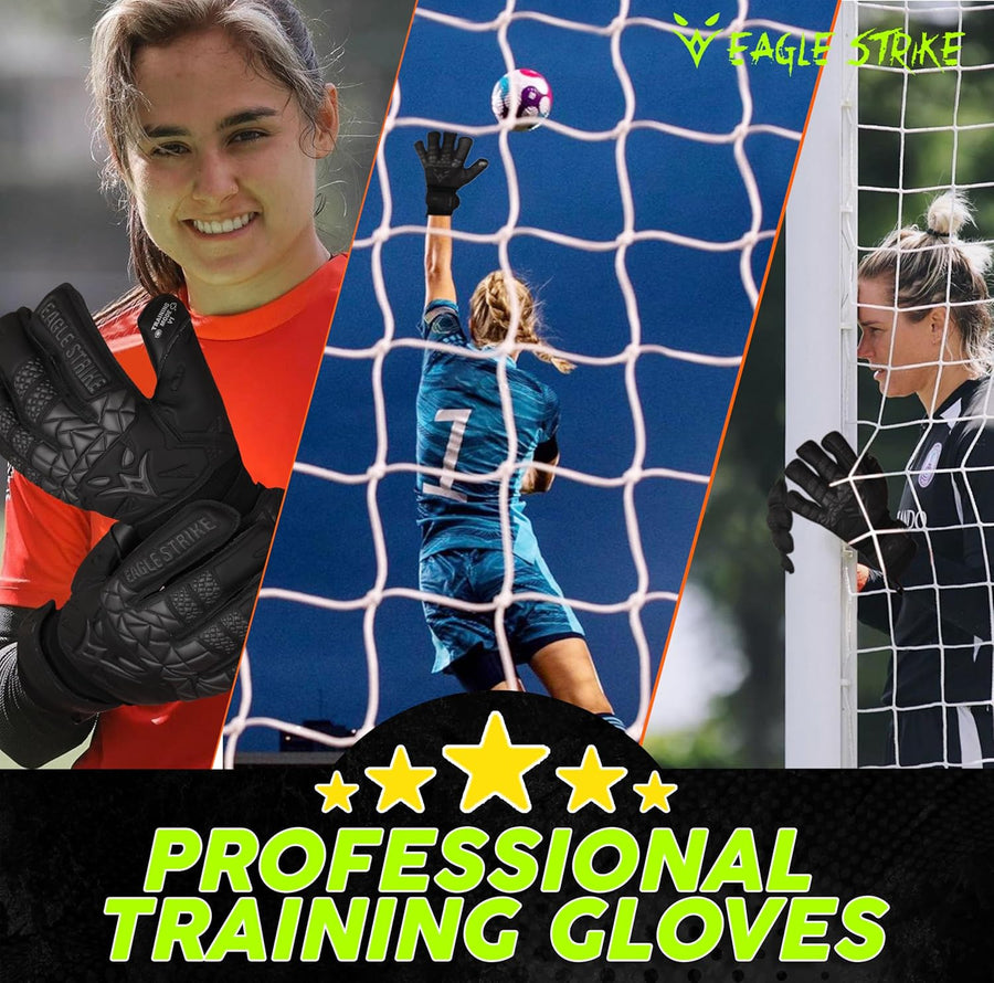 Eagle Strike Goalkeeper Gloves - Professional Goalie glove & Training Grip with Removable Finger Protection