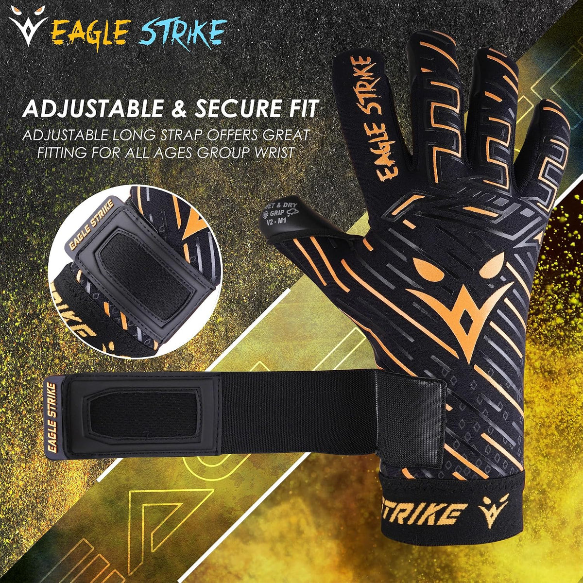 Wet & Dry Goalkeeper Gloves – Black & Golden