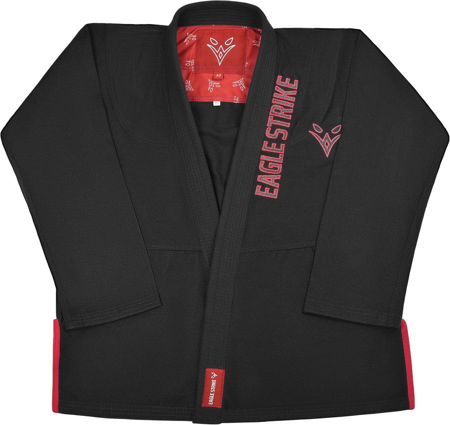 Eagle Strike Premium BJJ Gi Black – jacket front