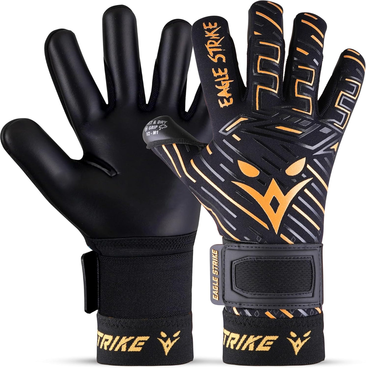 Wet & Dry Goalkeeper Gloves – Black & Golden