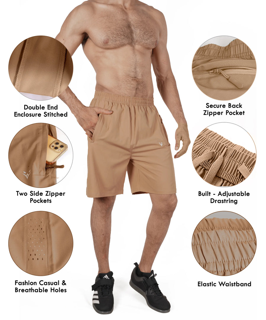 Men's Training Shorts — Light Brown