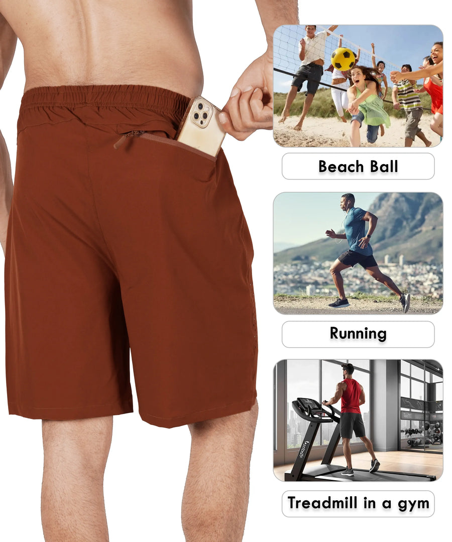 Men's Training Shorts — Rust Brown