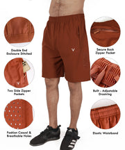 Men's Training Shorts — Rust Brown