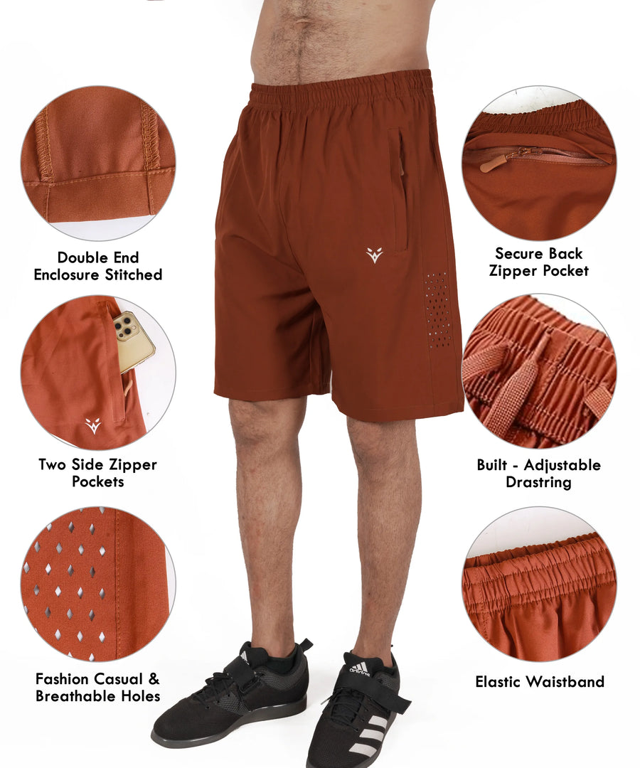 Men's Training Shorts — Rust Brown