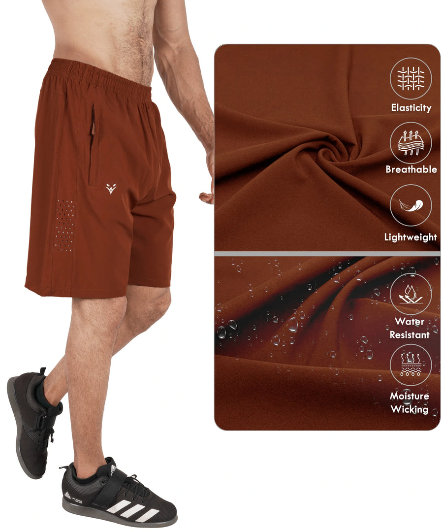 Men's Training Shorts — Rust Brown
