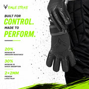 Eagle Strike Goalie Gloves – Negative Cut, German Contact Grip Latex - Black