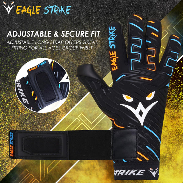 Eagle Strike Fingersave Goalkeeper Gloves – Black