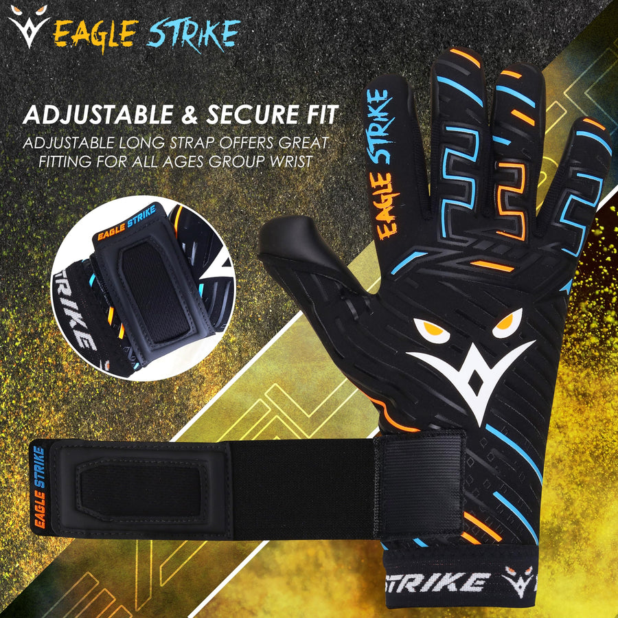 Eagle Strike Fingersave Goalkeeper Gloves – Black