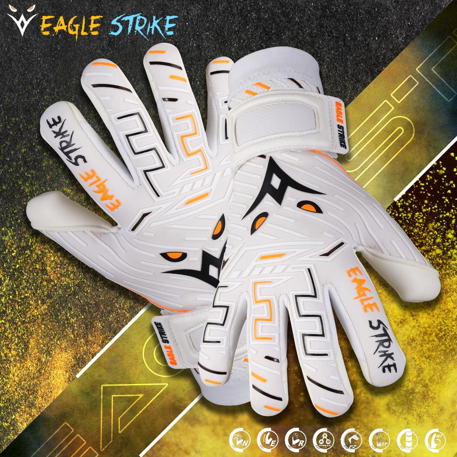 Eagle Strike Fingersave Goalkeeper Gloves – White