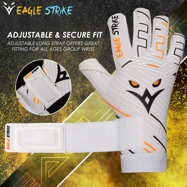 Eagle Strike Fingersave Goalkeeper Gloves – White