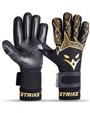 Eagle Strike Goallie Gloves – Negative Cut, German Contact Grip Latex - Golden