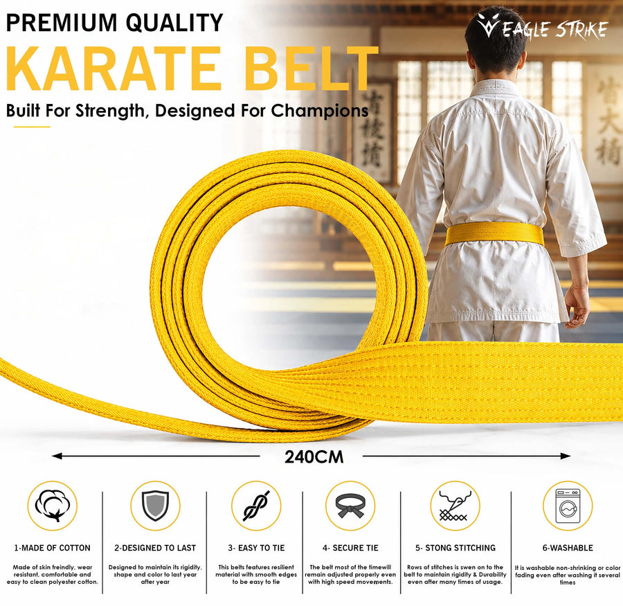 Karate & Taekwondo Ranking Belt for Kids & Adults