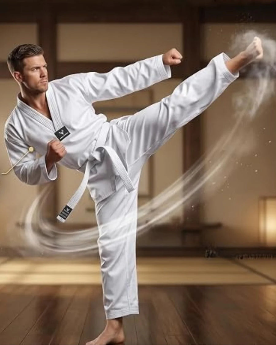 Eagle Strike Premium Cotton Taekwondo Gi – Professional White Dobok for Training & Competition