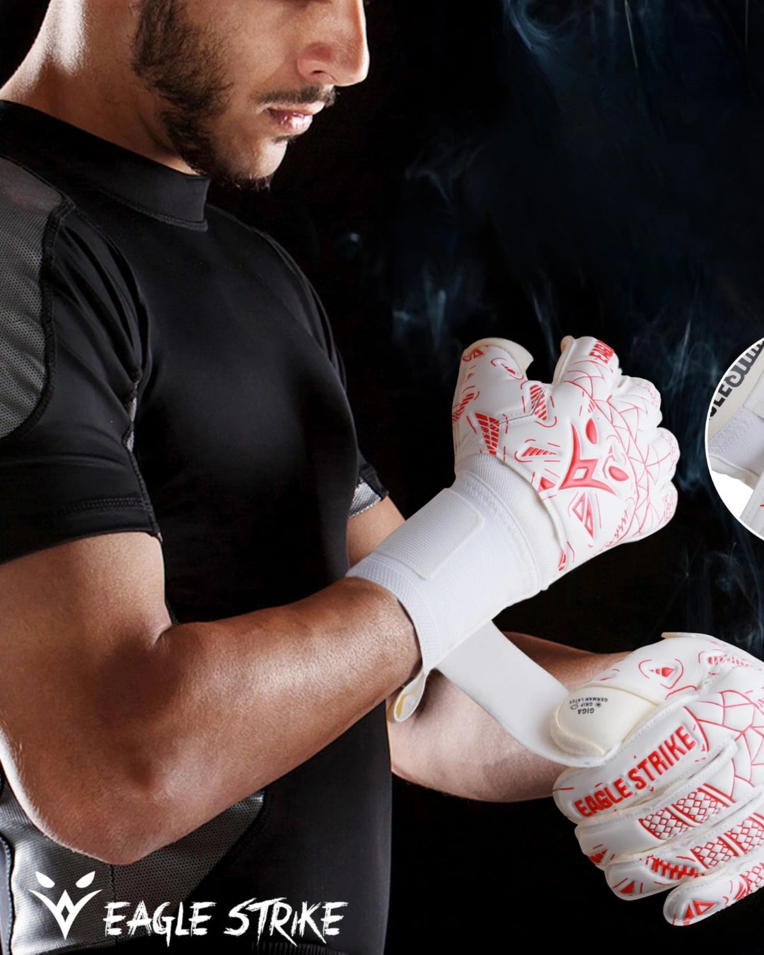 Goalkeeper Gloves – Finger Protection – White & Red