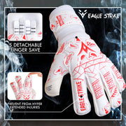 Goalkeeper Gloves – Finger Protection – White & Red