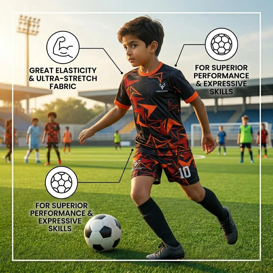 Football Kit Adult & Kids - Orange - D2