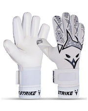 Eagle Strike Goalie Gloves – Negative Cut, German Contact Grip Latex - White