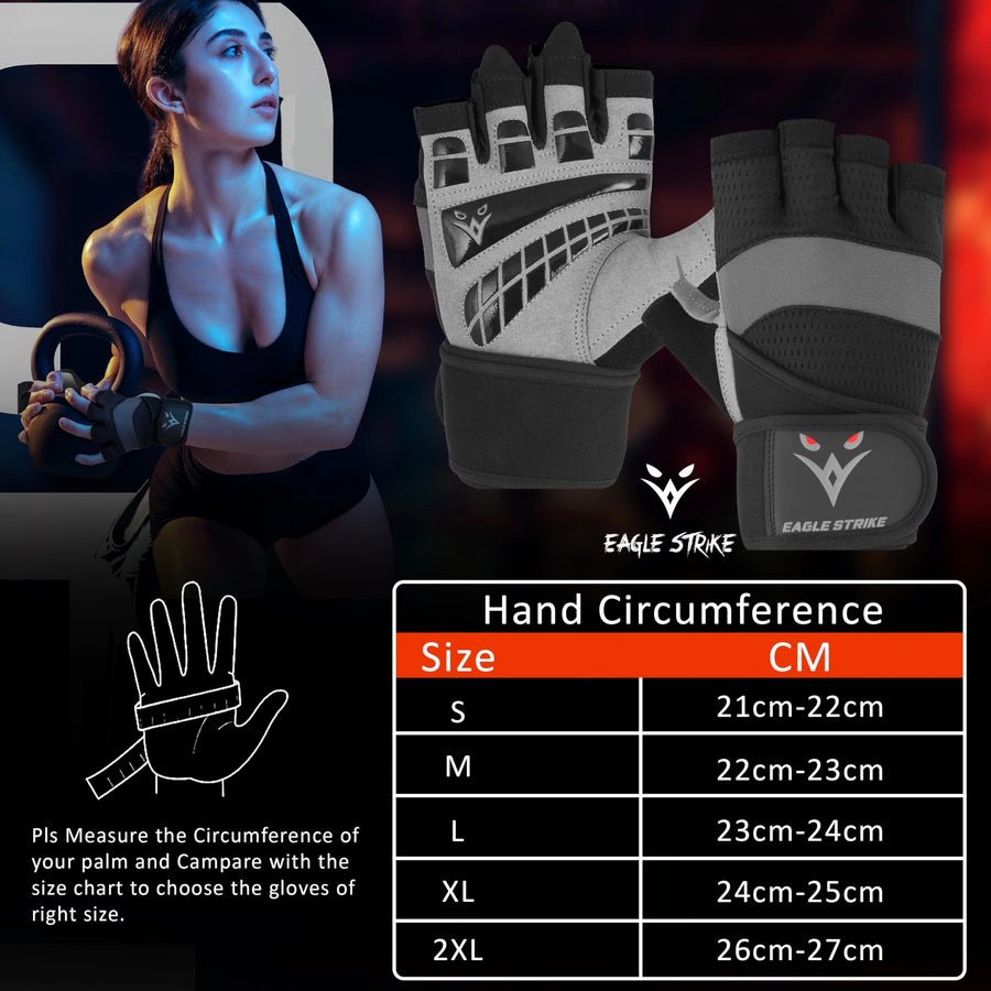 Eagle Strike Gym Gloves Black Grey – Better Grip More Stable silicone palm