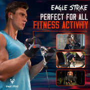 Eagle Strike Gym Gloves Black Grey – lifestyle female athlete kettlebell