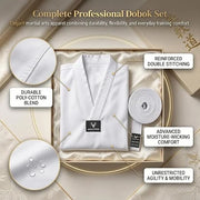 Eagle Strike Premium Cotton Taekwondo Gi – Professional White Dobok for Training & Competition