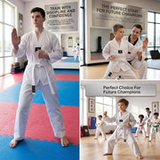 Eagle Strike Premium Cotton Taekwondo Gi – Professional White Dobok for Training & Competition