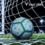 Eagle Strike Match Football Blue Green - Premium PU Embossed Surface 12 Panel Design Hybrid Machine Stitched
