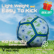 Eagle Strike Blue Green Professional Match Football Size 5 - Satisfying Playing Experience Machine Stitched