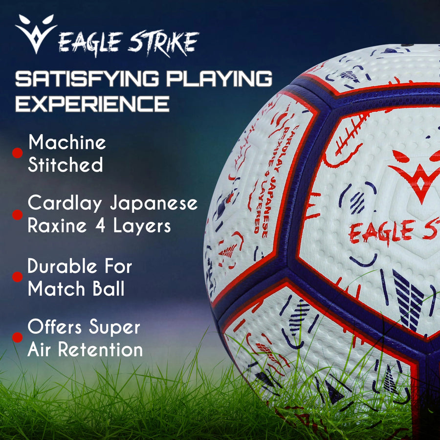 Eagle Strike Professional Match Football Size 5 - Inside Goal Net at Night