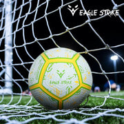 Eagle Strike Match Football Yellow Green - Premium PU Embossed Surface 12 Panel Design Hybrid Machine Stitched