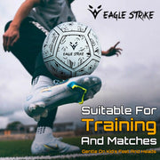 Eagle Strike Match Football White - Premium PU Embossed Surface B-50 Winding Bladder Hybrid Machine Stitched