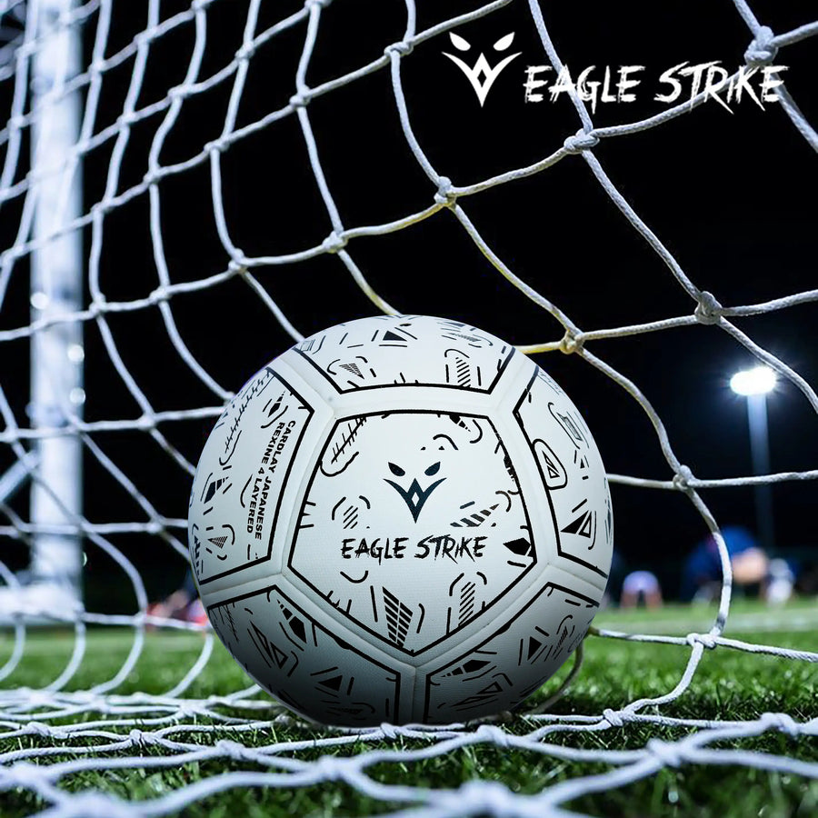 Eagle Strike White Professional Match Football Size 5 - Premium Multi-Layer Construction PU Outer Layer EVA Foam