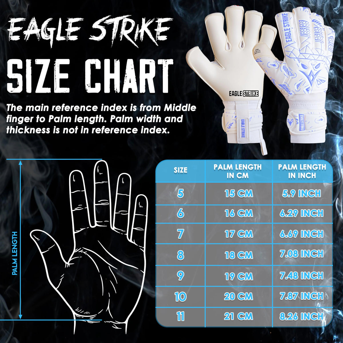 Goalkeeper Gloves – Finger Protection (White & Sky Blue)